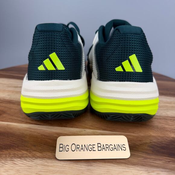 Adidas Barricade 13 Tennis Men\'s Size 11 White Sneakers Green Shoes JH5144